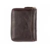 Skórzany portfel brązowy WILD tył naturalna skóra / Brown WILD leather wallet back view genuine leather